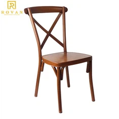 Metallinen puusyinen ristiselkäinen häätuoli