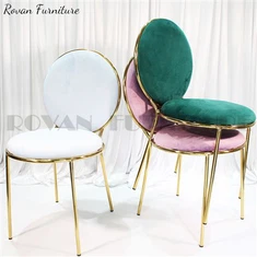 Pehmustetut pyöreäselkäiset Velvet Event -ruokailutuolit